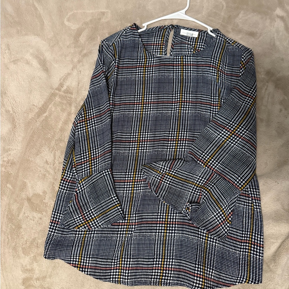 Charter Club Multicolor Houndstooth Blouse